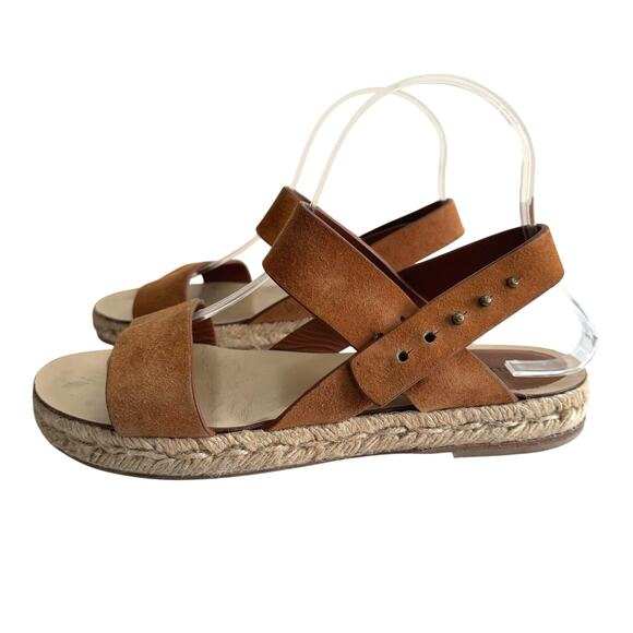 JENNI KAYNE Brown Suede Espadrille Sandals Size 8 - Picture 1 of 8
